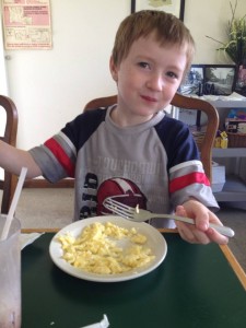 Kid Eating at Washington Diner