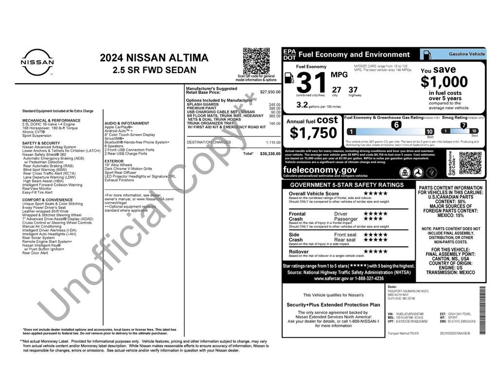 2024 Nissan Altima 2.5 SR