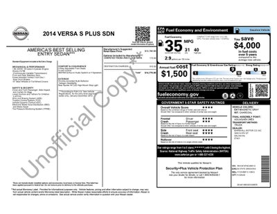2014 Nissan Versa 1.6 S Plus