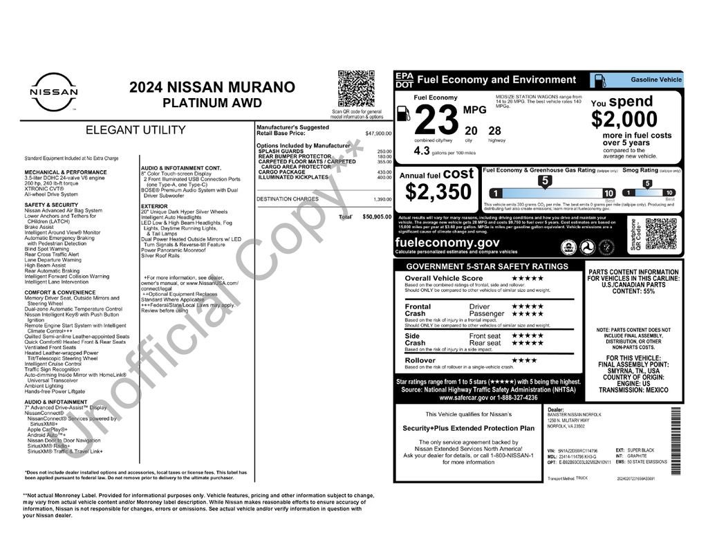 2024 Nissan Murano Platinum