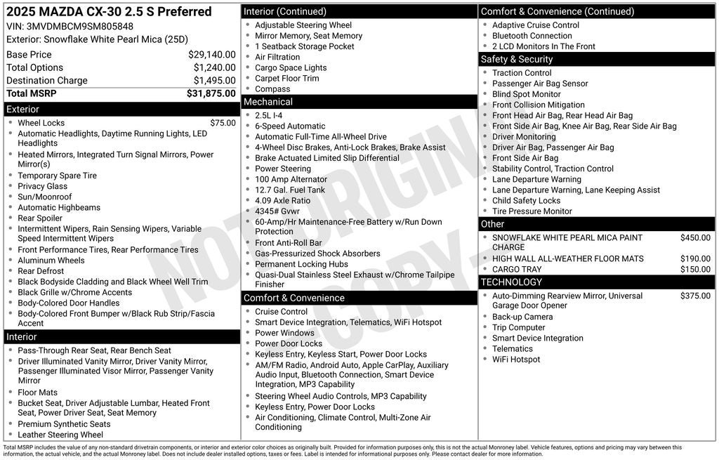 2025 Mazda Mazda CX-30 2.5 S Preferred Package