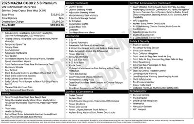 2025 Mazda Mazda CX-30 2.5 S Premium Package