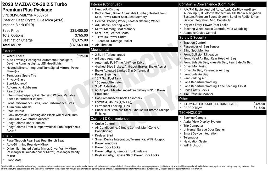 2023 Mazda Mazda CX-30 2.5 Turbo Premium Plus Package w/Premium Plus Package