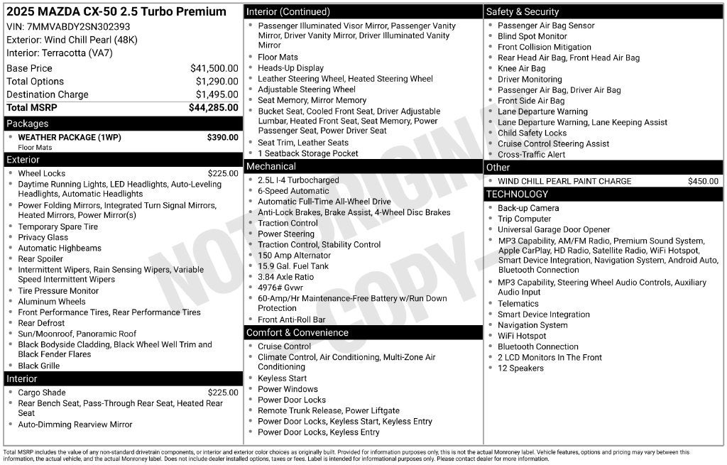 2025 Mazda Mazda CX-50 2.5 Turbo Premium Package