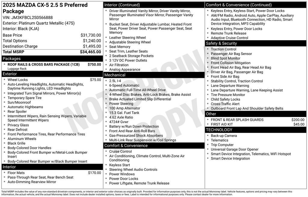 2025 Mazda Mazda CX-5 2.5 S Preferred Package