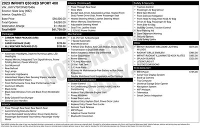 2023 INFINITI Q50 Red Sport 400