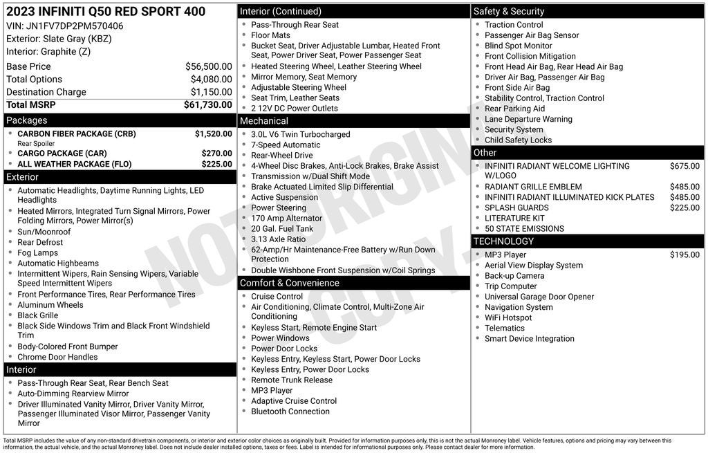 2023 INFINITI Q50 Red Sport 400