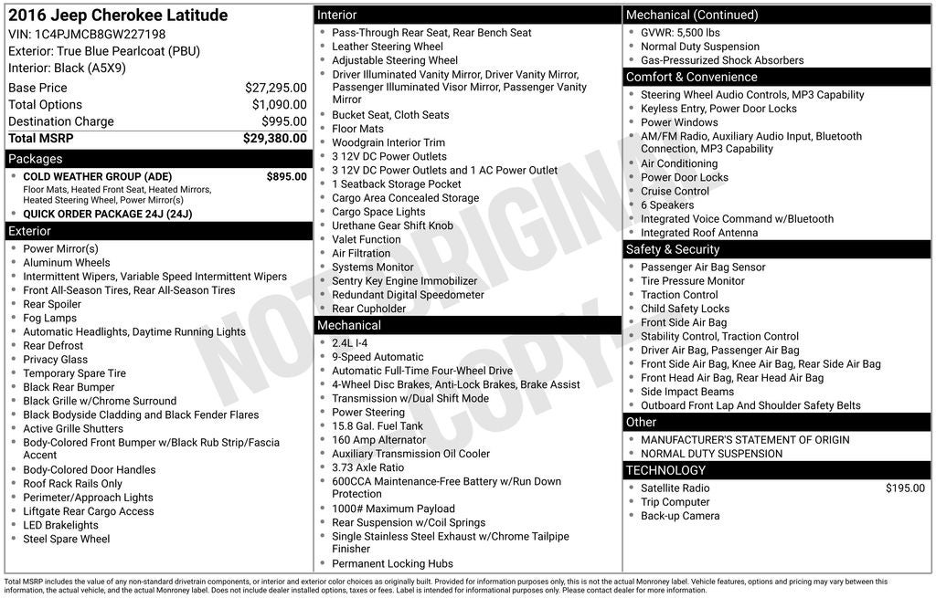 2016 Jeep Cherokee Latitude