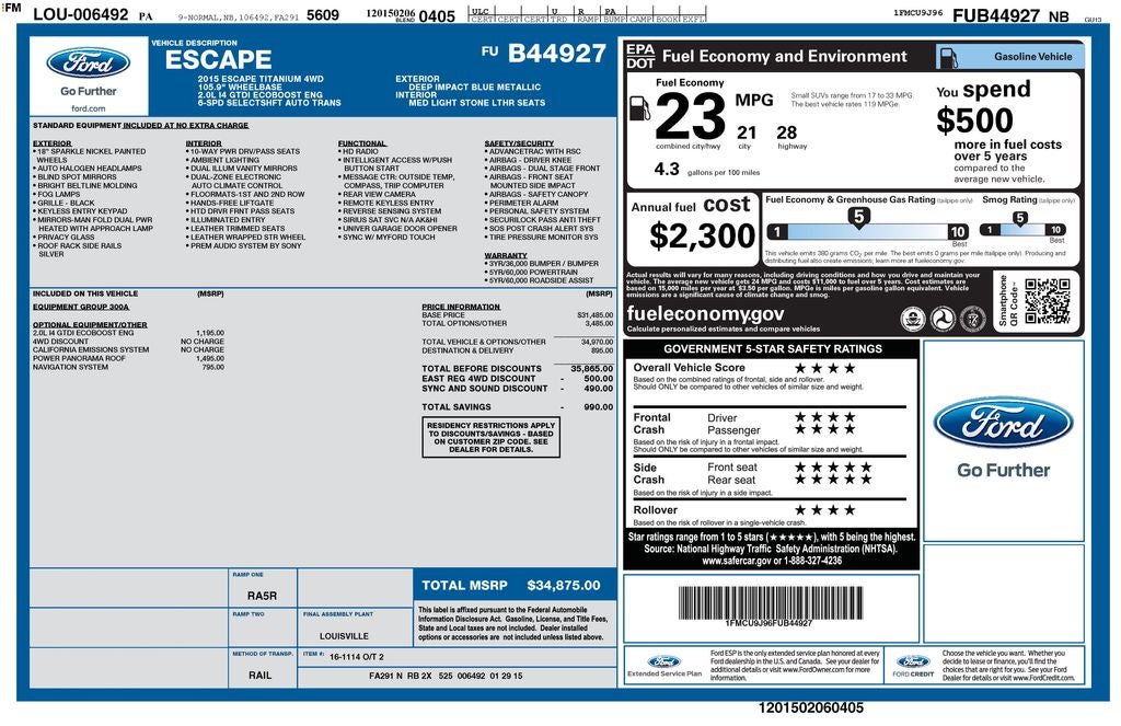 2015 Ford Escape Titanium