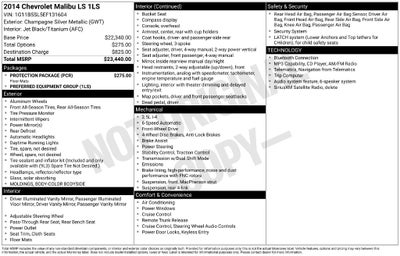 2014 Chevrolet Malibu LS 1LS