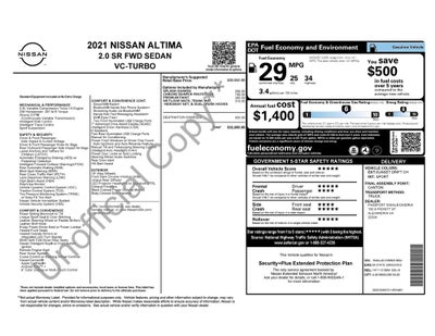 2021 Nissan Altima 2.0 SR