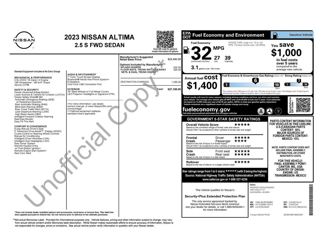 2023 Nissan Altima 2.5 S