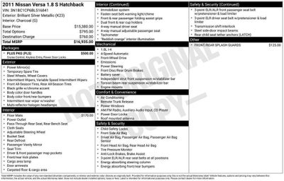 2011 Nissan Versa 1.8 S