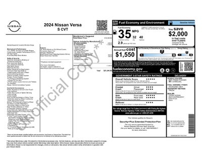 2024 Nissan Versa 1.6 S