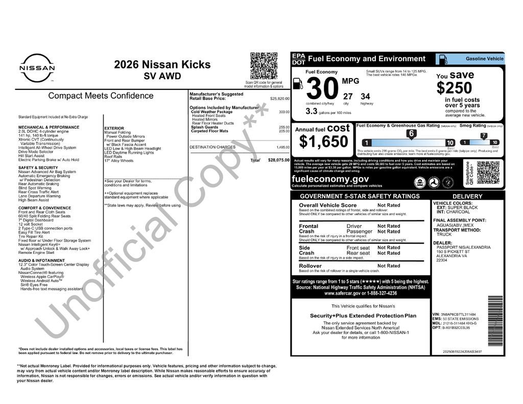 2026 Nissan Kicks SV Nissan Certified