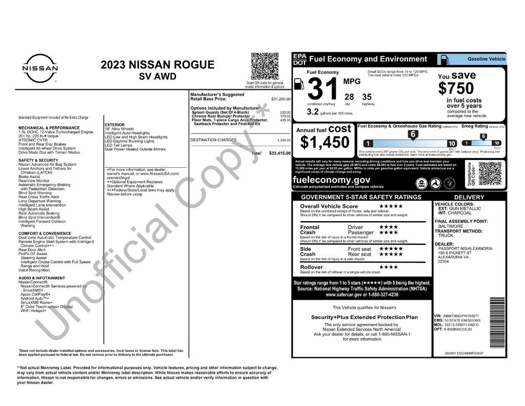 2023 Nissan Rogue SV Nissan Certified
