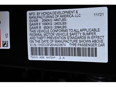 2022 Honda Accord Hybrid Sport