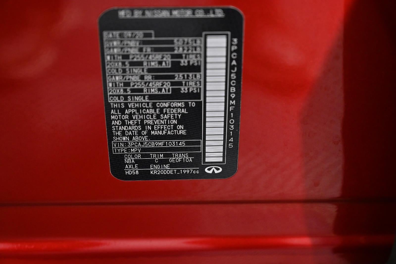 2021 INFINITI QX50 SENSORY