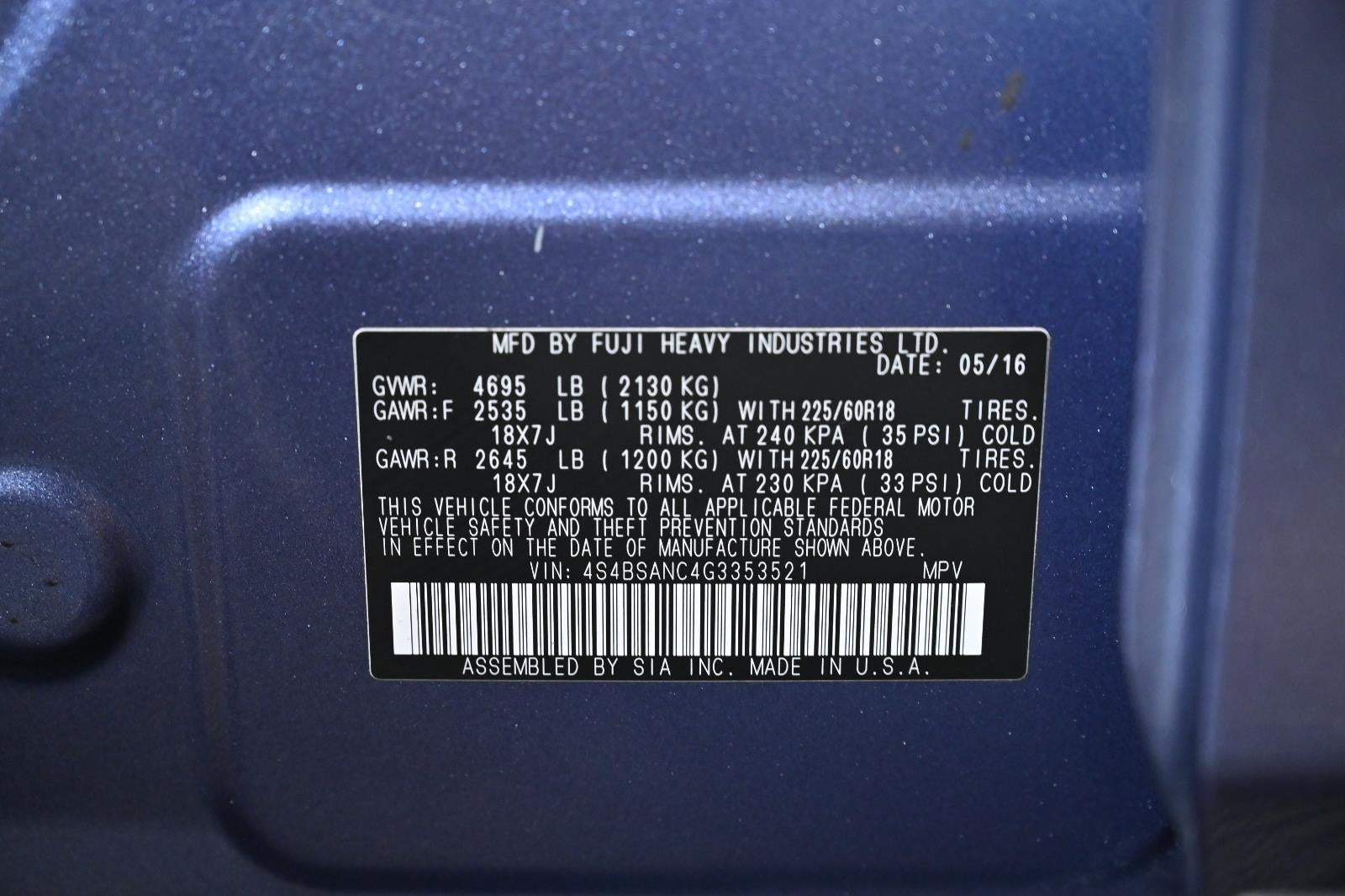 2016 Subaru Outback 2.5i Limited