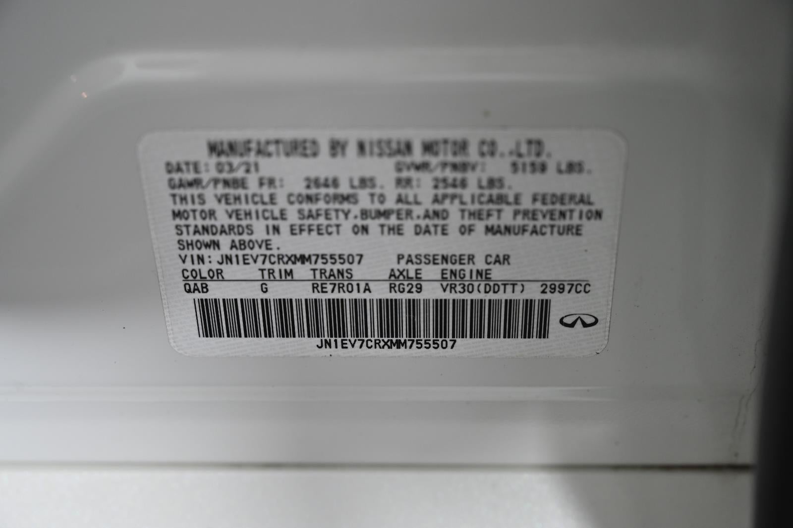 2021 INFINITI Q50 3.0t SENSORY