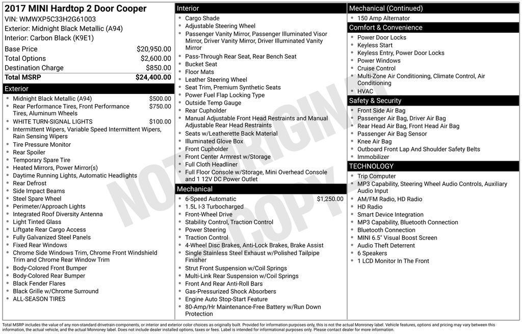 2017 MINI Cooper Base