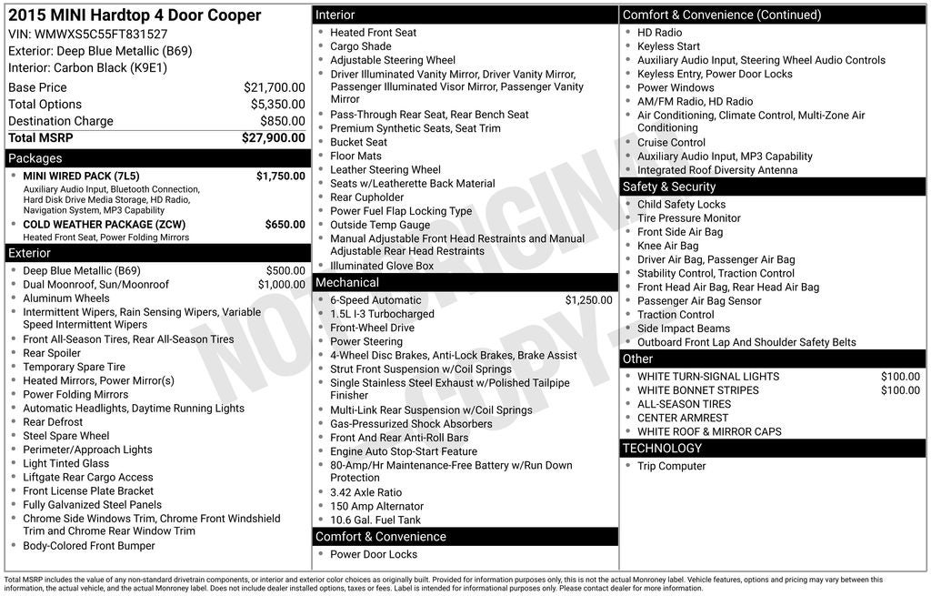 2015 MINI Cooper Base