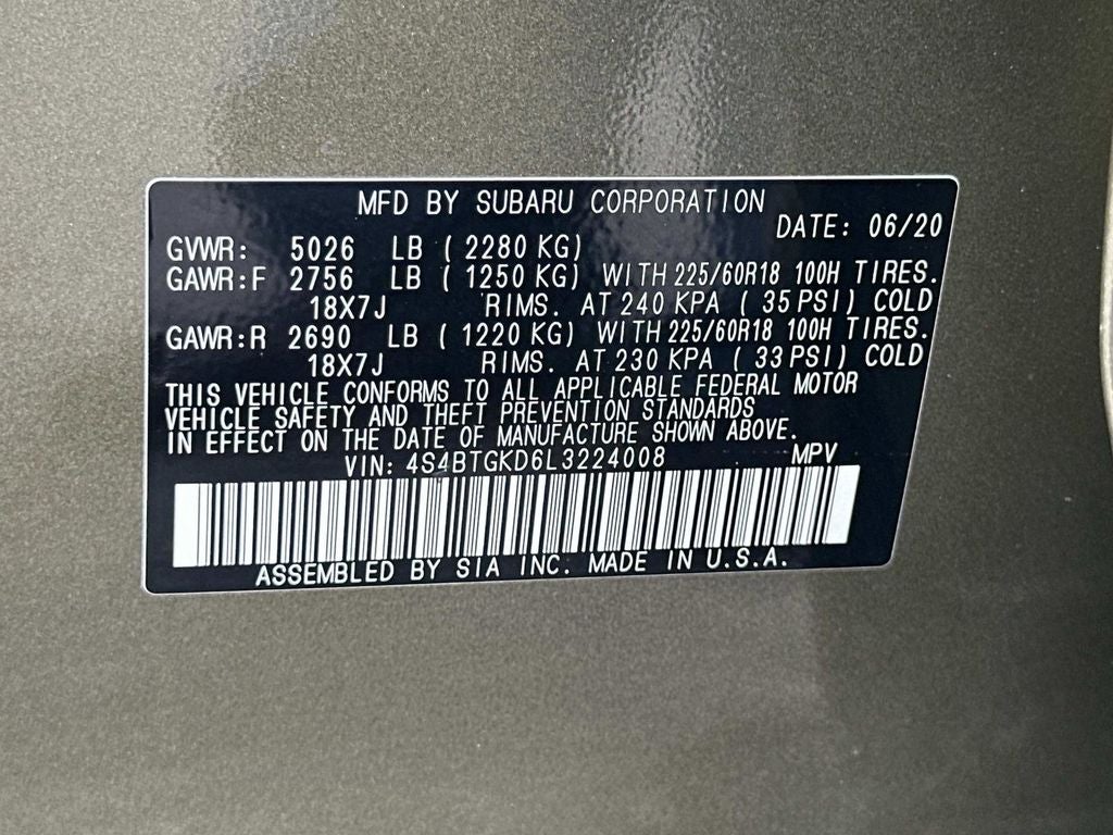 2020 Subaru Outback Onyx Edition XT