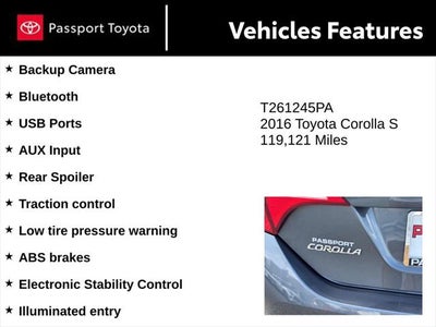 2016 Toyota Corolla S