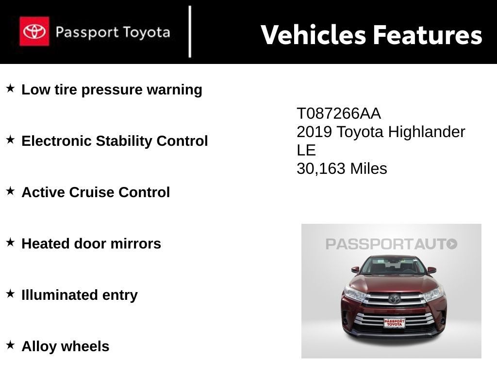 2019 Toyota Highlander LE