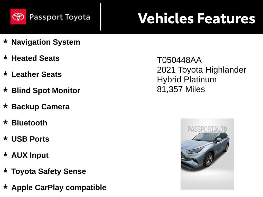 2021 Toyota Highlander Hybrid Platinum
