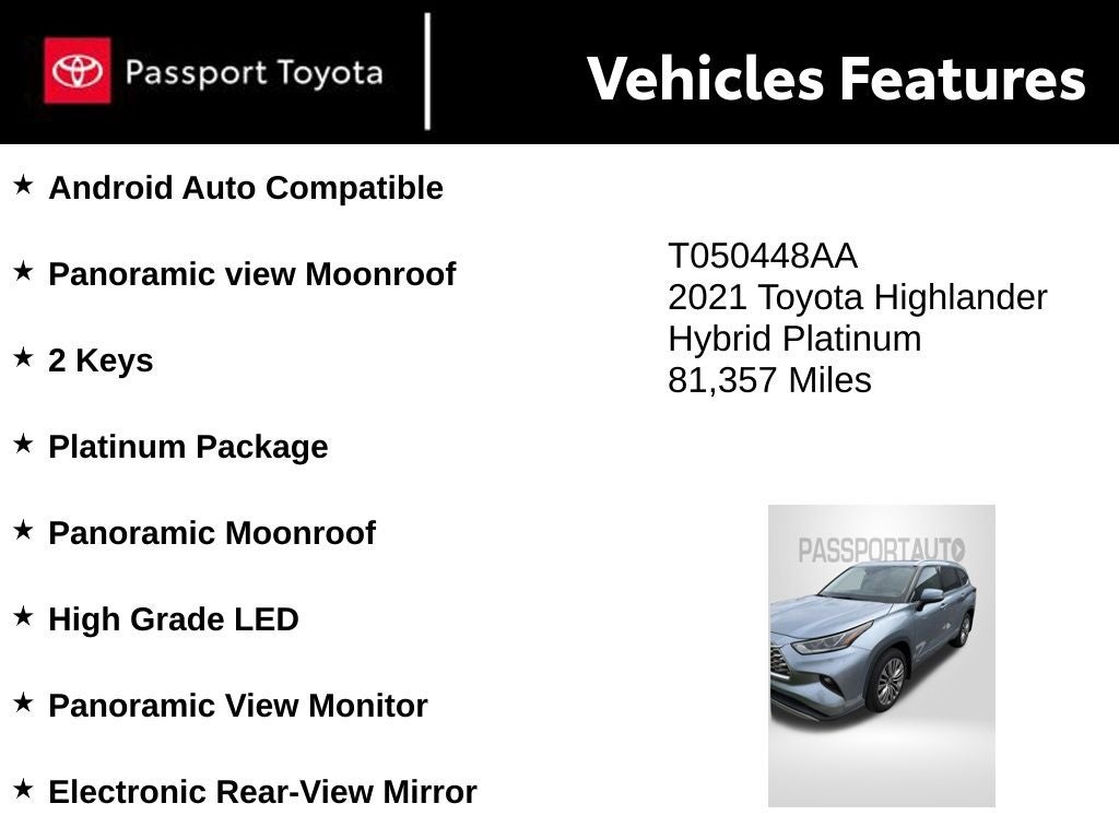 2021 Toyota Highlander Hybrid Platinum