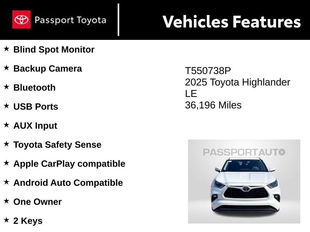 2025 Toyota Highlander LE
