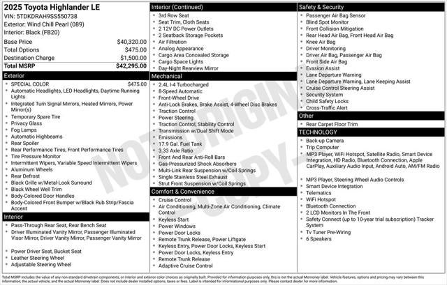 2025 Toyota Highlander LE