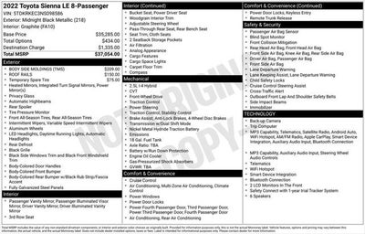 2022 Toyota Sienna LE 8 Passenger