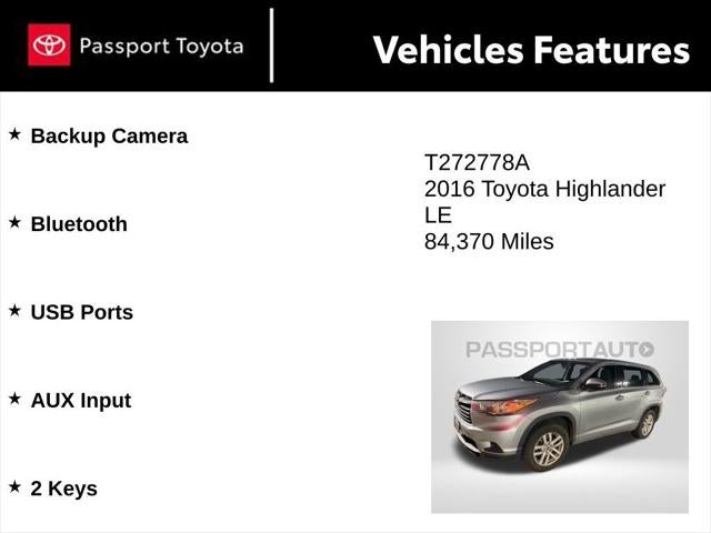 2016 Toyota Highlander LE