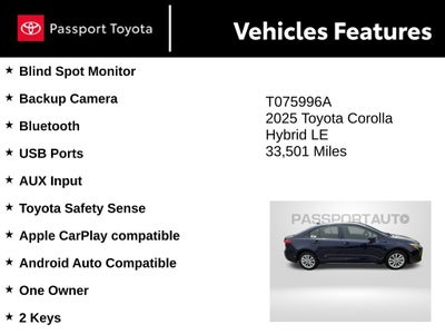 2025 Toyota Corolla Hybrid LE