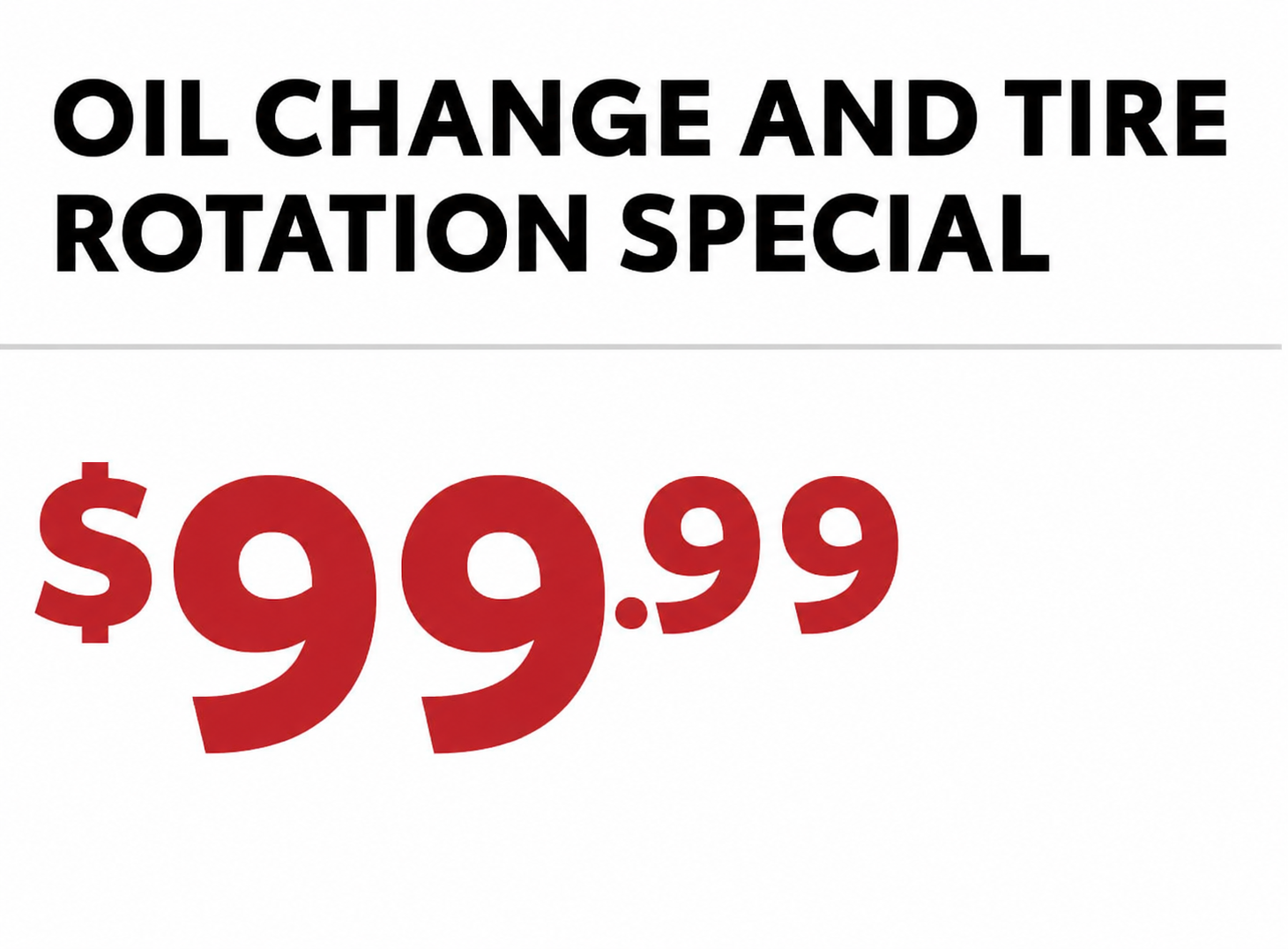 Oil Change and Tire Rotation Special