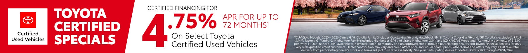 Toyota Certified Specials