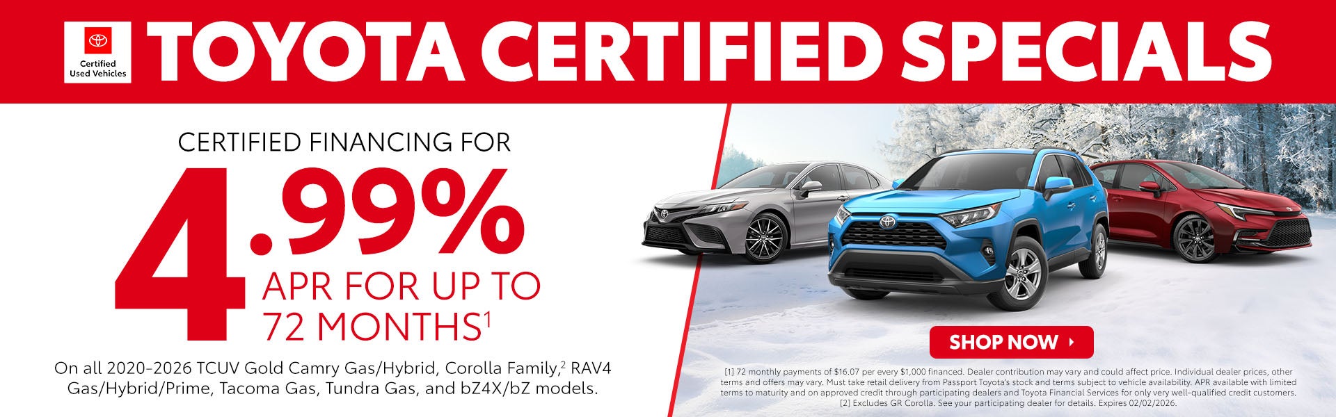 Toyota Certified Specials